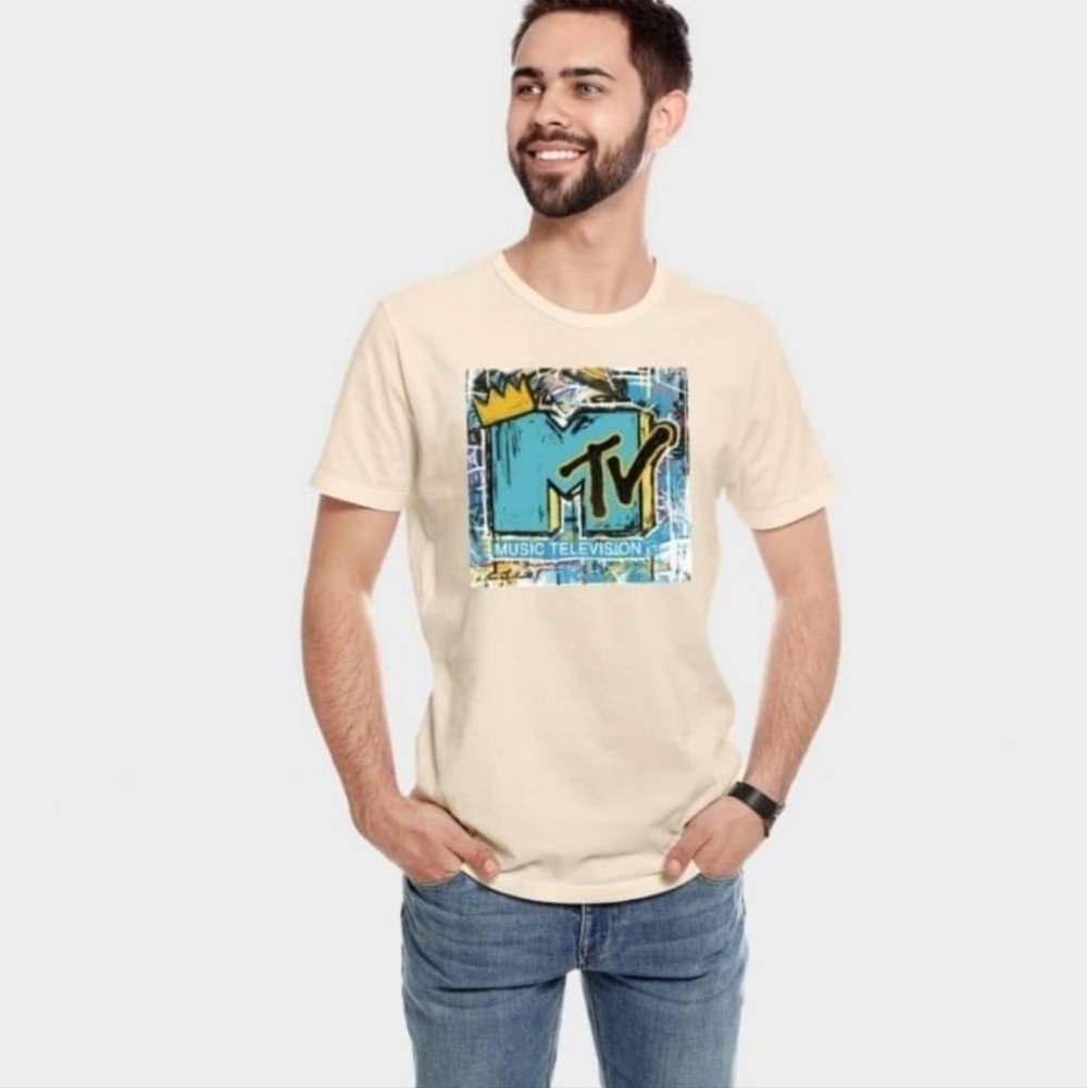 MTV 100% Cotton Y2K Nostalgia Crewneck Tee Short Sleeve Shirt Top Large Men